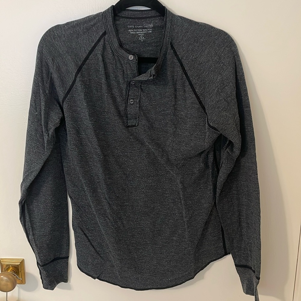 Save Khaki charcoal Henley